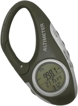 Happyyami Handheld Altitude Meter Barometer Outdoor Climbing Carabiner Thermometer for Adventure
