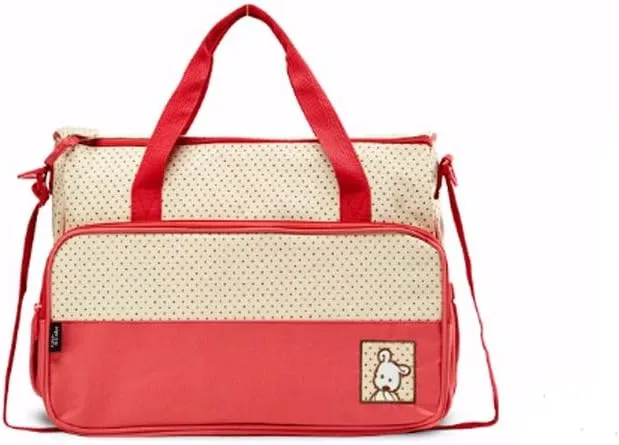 HBJWOV Red mummy bag, multifunctional storage, intimate side pockets, large capacity, can hold baby products
