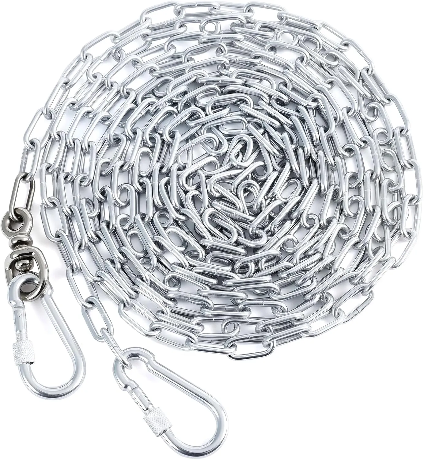 Heavy Duty 40FT Dog Chain for Yard & Outside – 4MM Metal Tie Out Leash with Swivel Hook, Rust-Proof Outdoor Runner for Medium to Large Dogs up to 100 Lbs