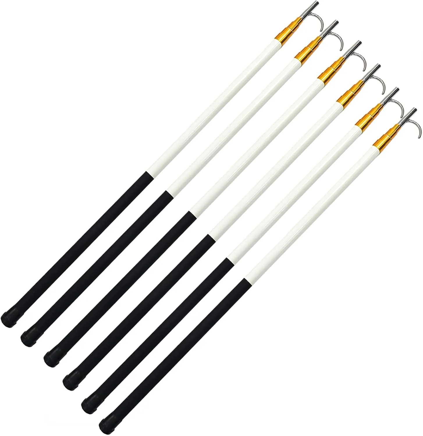 Heavy Duty Boat Hooks for Docking Telescopic Floating, Commercial Rust-Resistant Rescue Hook with 4/5/ 6 M Super Light Long Handle, Trailer Truck Cargo Grabber Tool(6pack,6M/19.7FT)