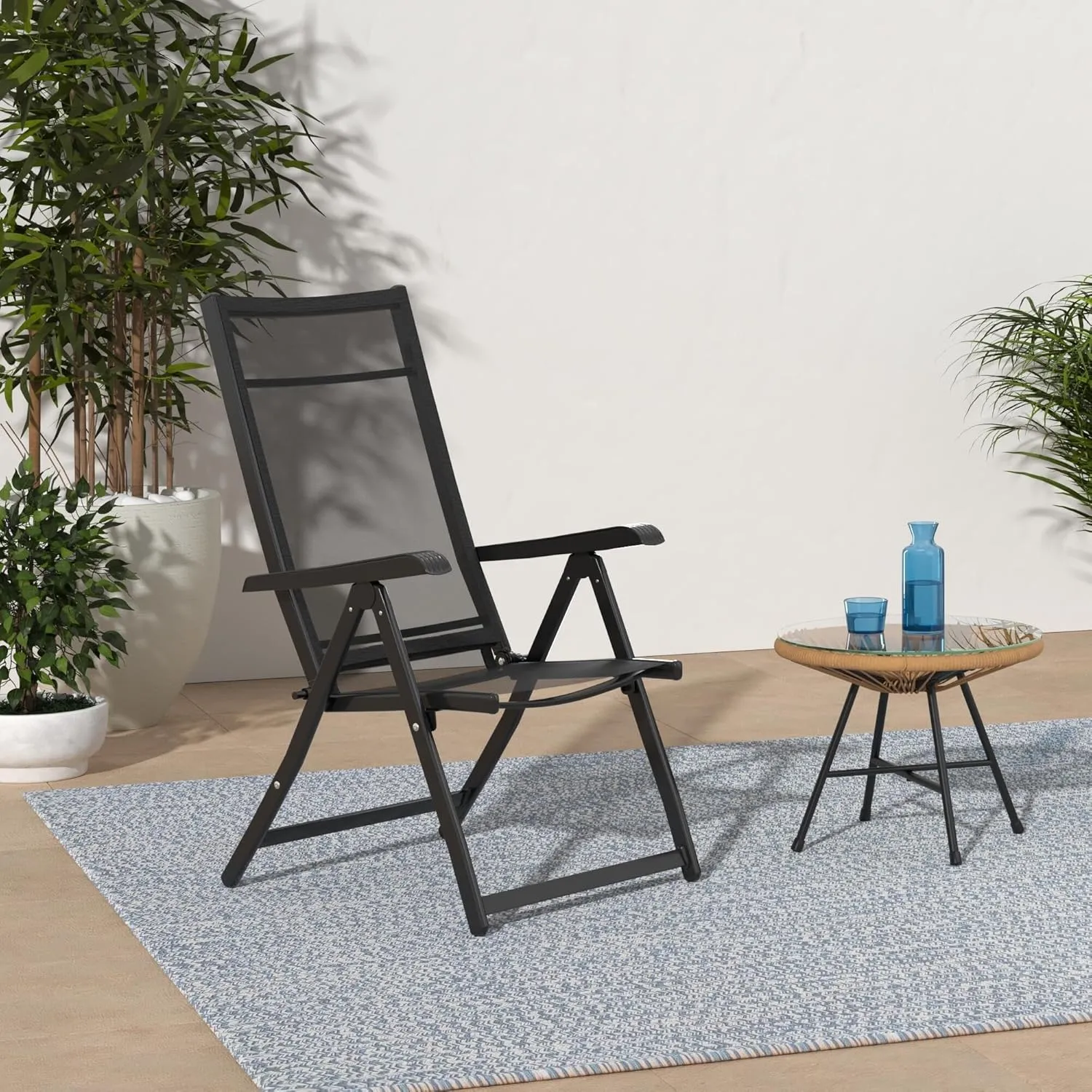 Heavy Duty Durable Adjustable Reclining Folding Chair Outdoor Indoor Garden Pool (2)