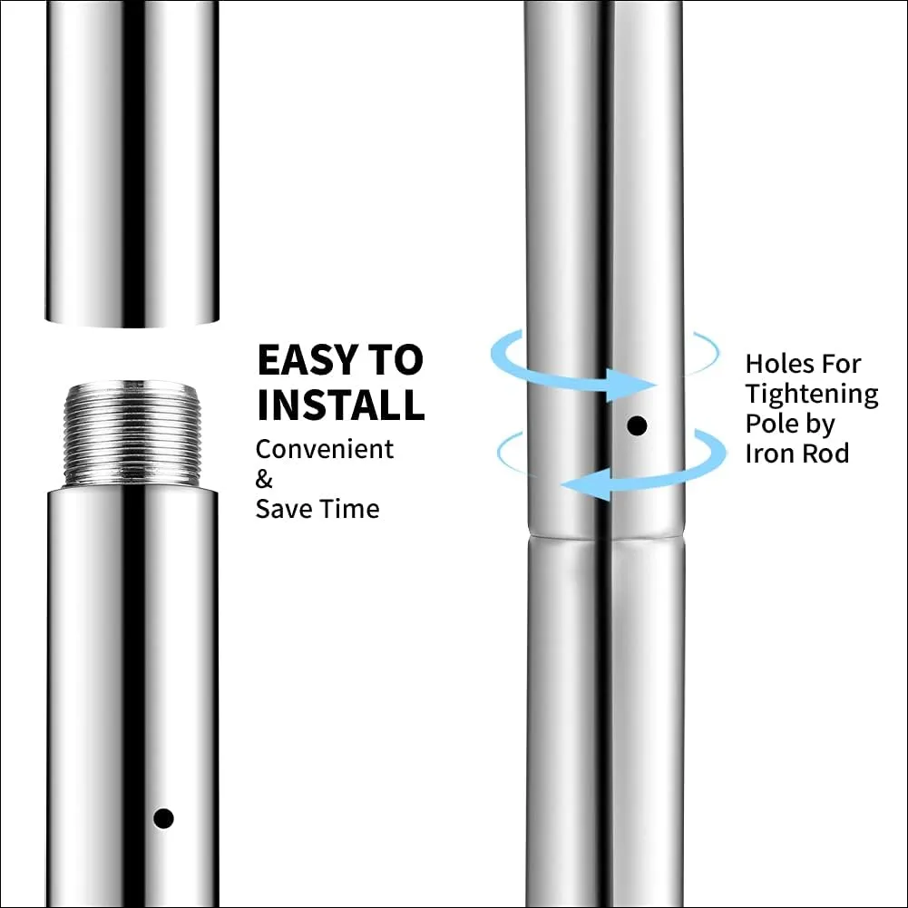 Height Adjustable Permanent Dance Pole with Fixed Plate Enhanced Safety and Stability for Home Dancing