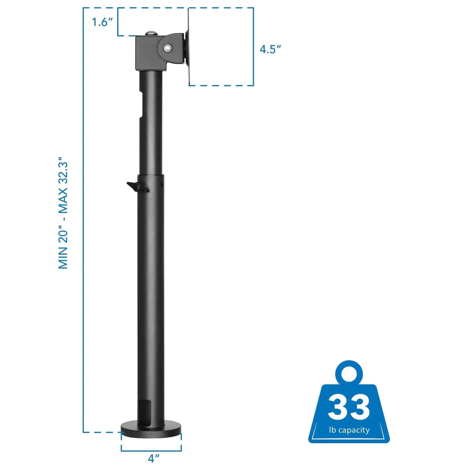 Height Adjustable Point of Sale (POS) Monitor Mount