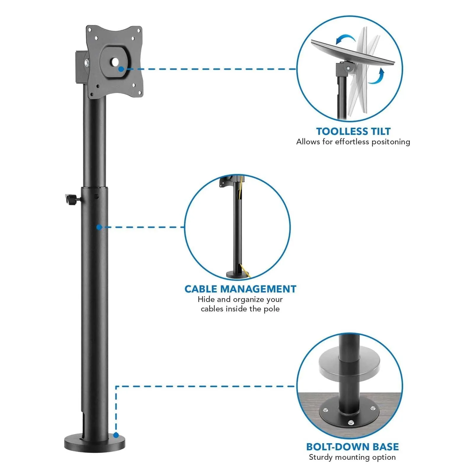 Height Adjustable Point of Sale (POS) Monitor Mount
