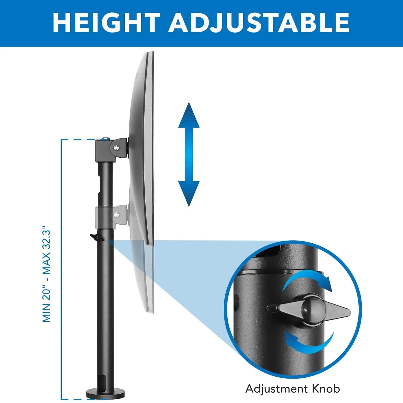 Height Adjustable Point of Sale (POS) Monitor Mount