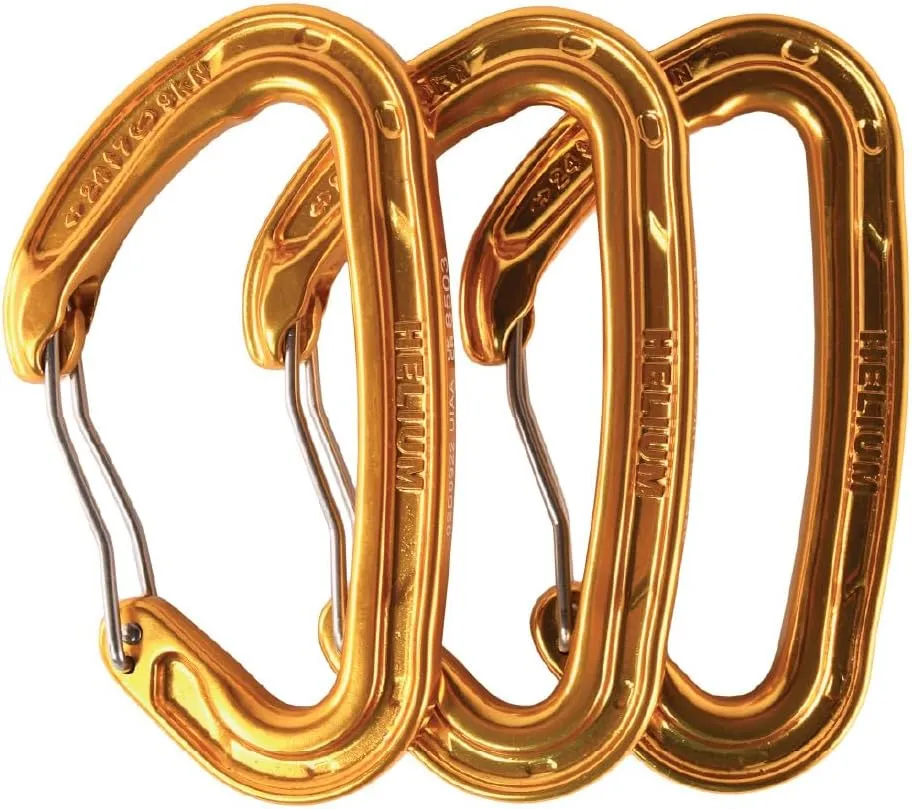 Helium 3.0 Rock Climbing Carabiner - Large Wiregate, Lightweight Aluminum Carabiner