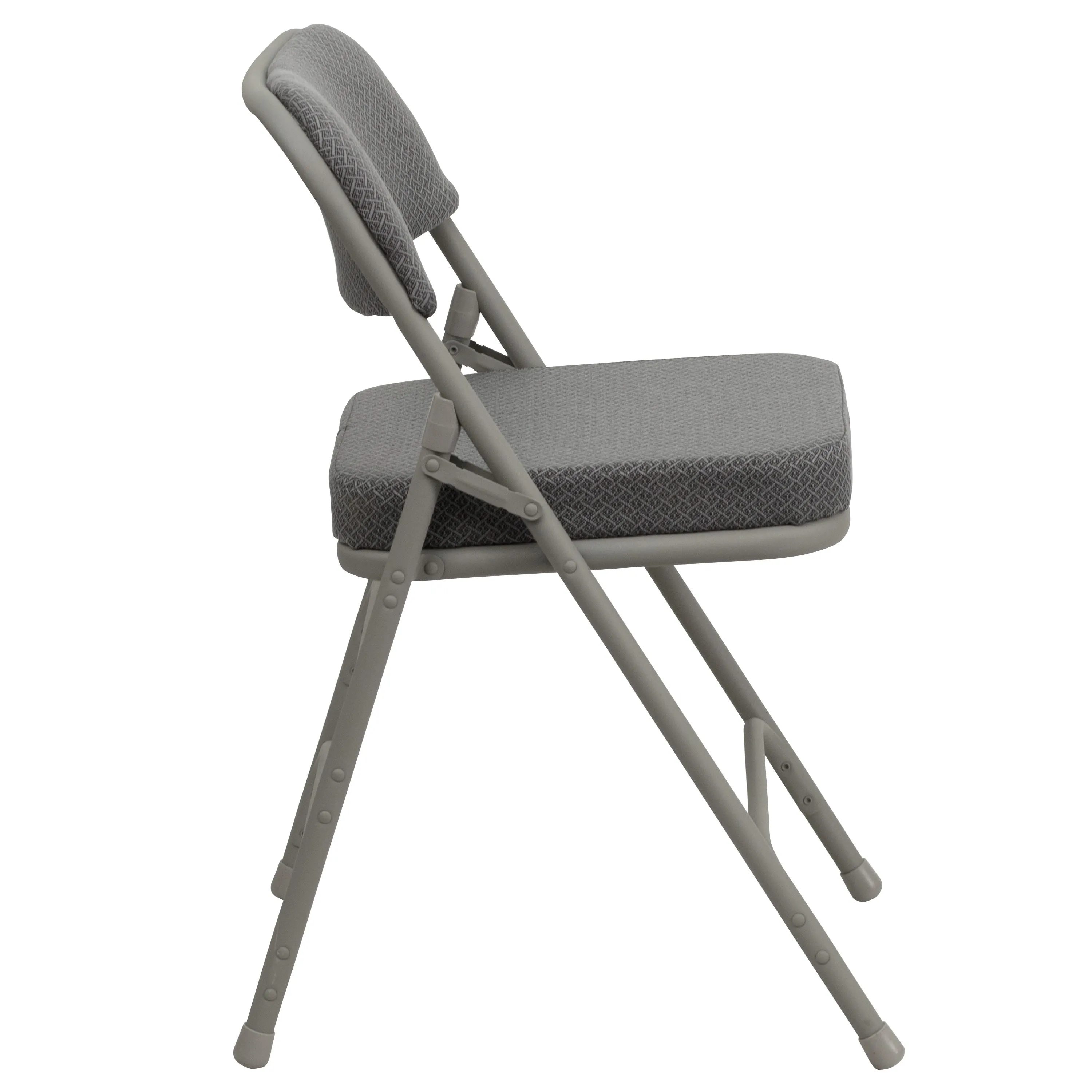 HERCULES Series 18.5"W Premium Curved Triple Braced & Double Hinged Fabric Upholstered Metal Folding Chair