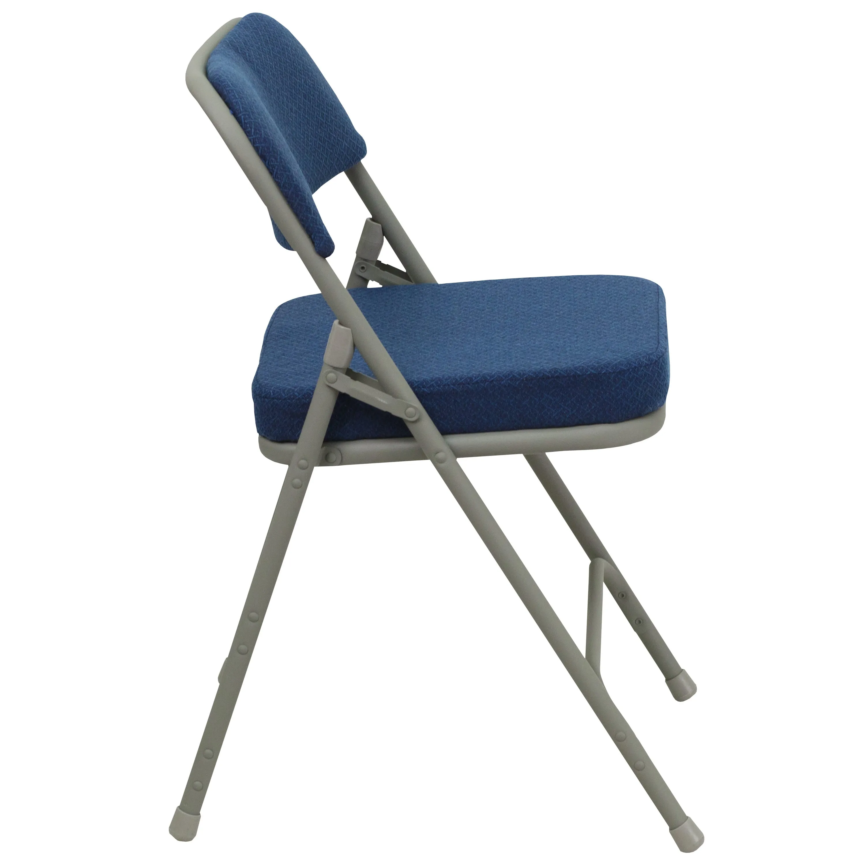 HERCULES Series 18.5"W Premium Curved Triple Braced & Double Hinged Fabric Upholstered Metal Folding Chair