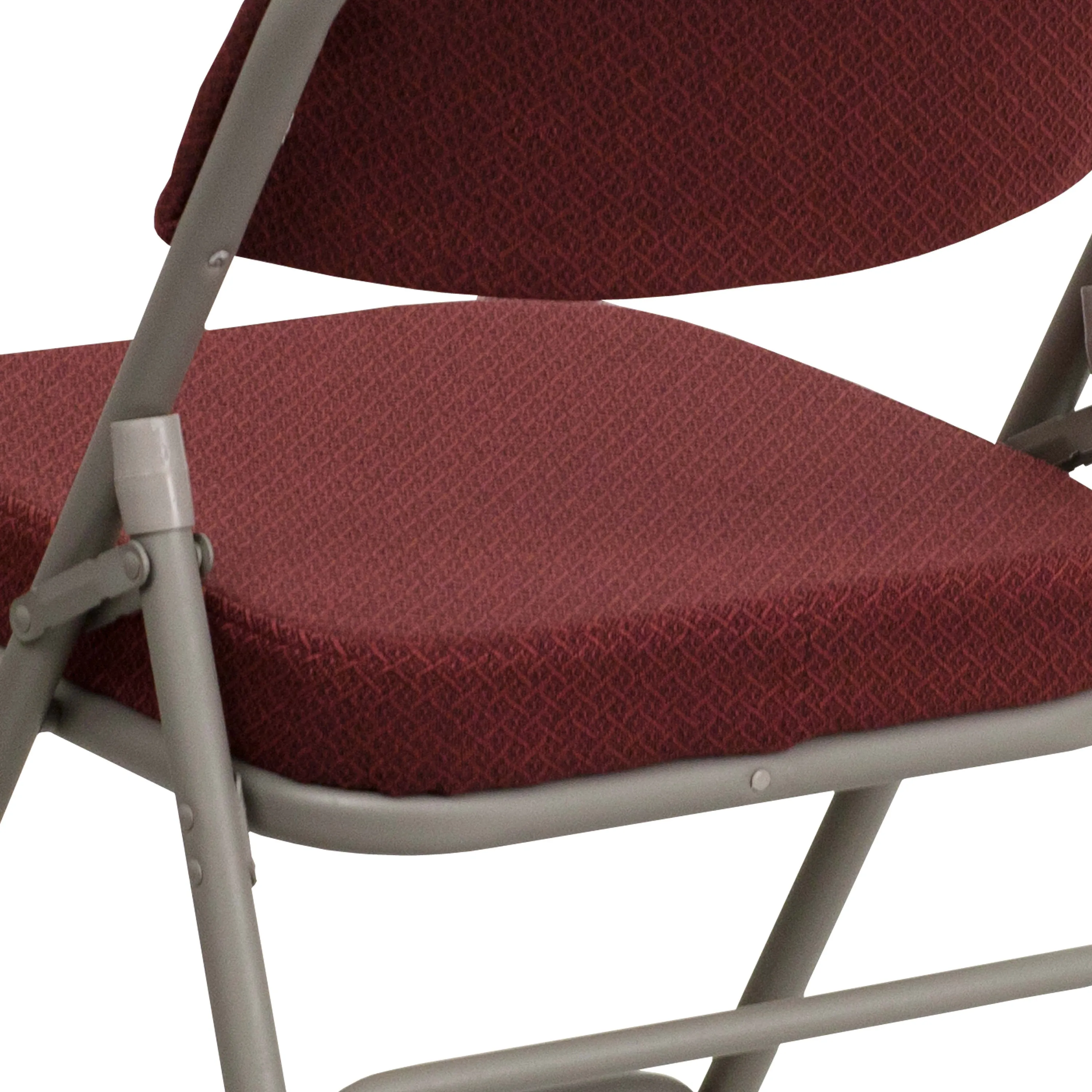 HERCULES Series 18.5"W Premium Curved Triple Braced & Double Hinged Fabric Upholstered Metal Folding Chair