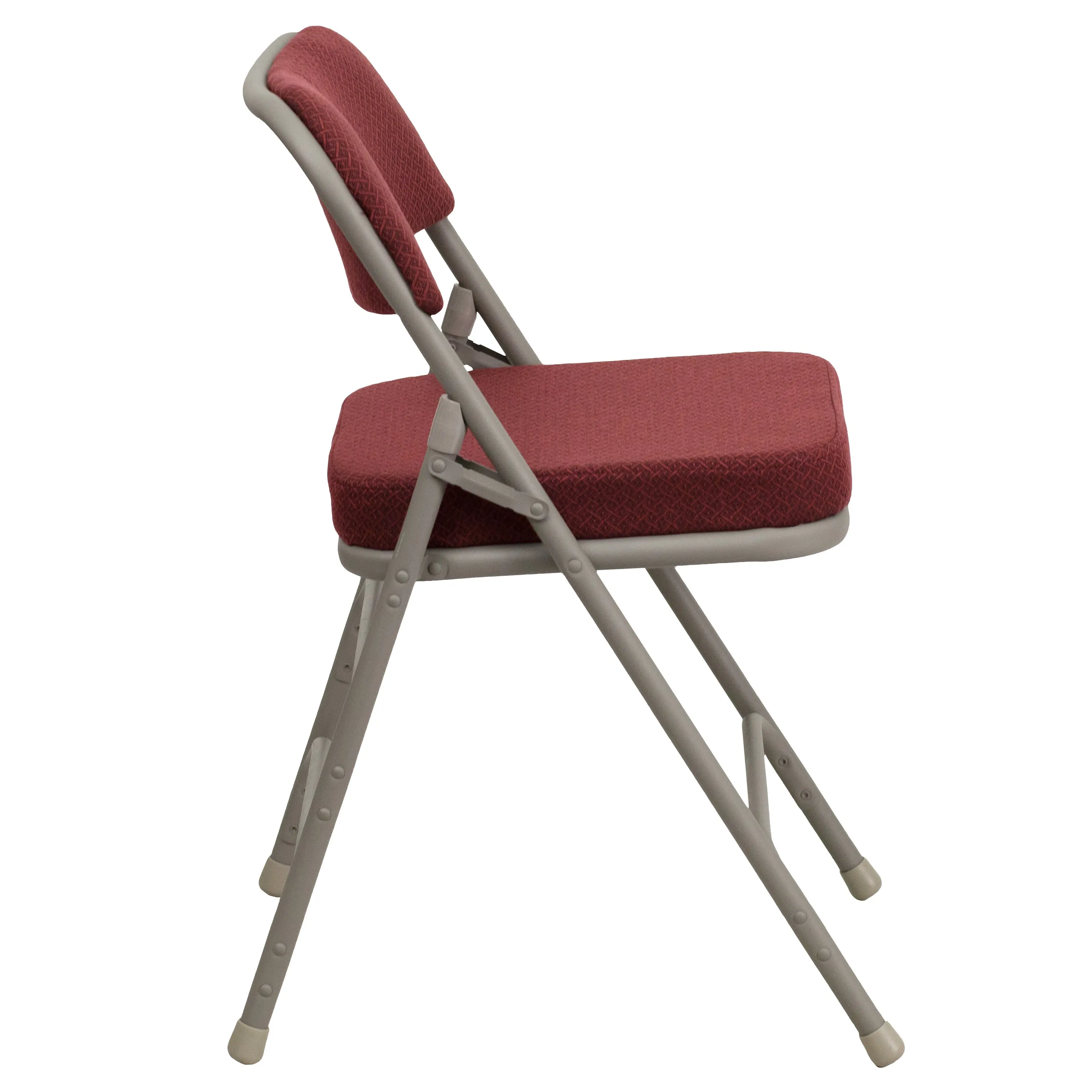 HERCULES Series 18.5"W Premium Curved Triple Braced & Double Hinged Fabric Upholstered Metal Folding Chair