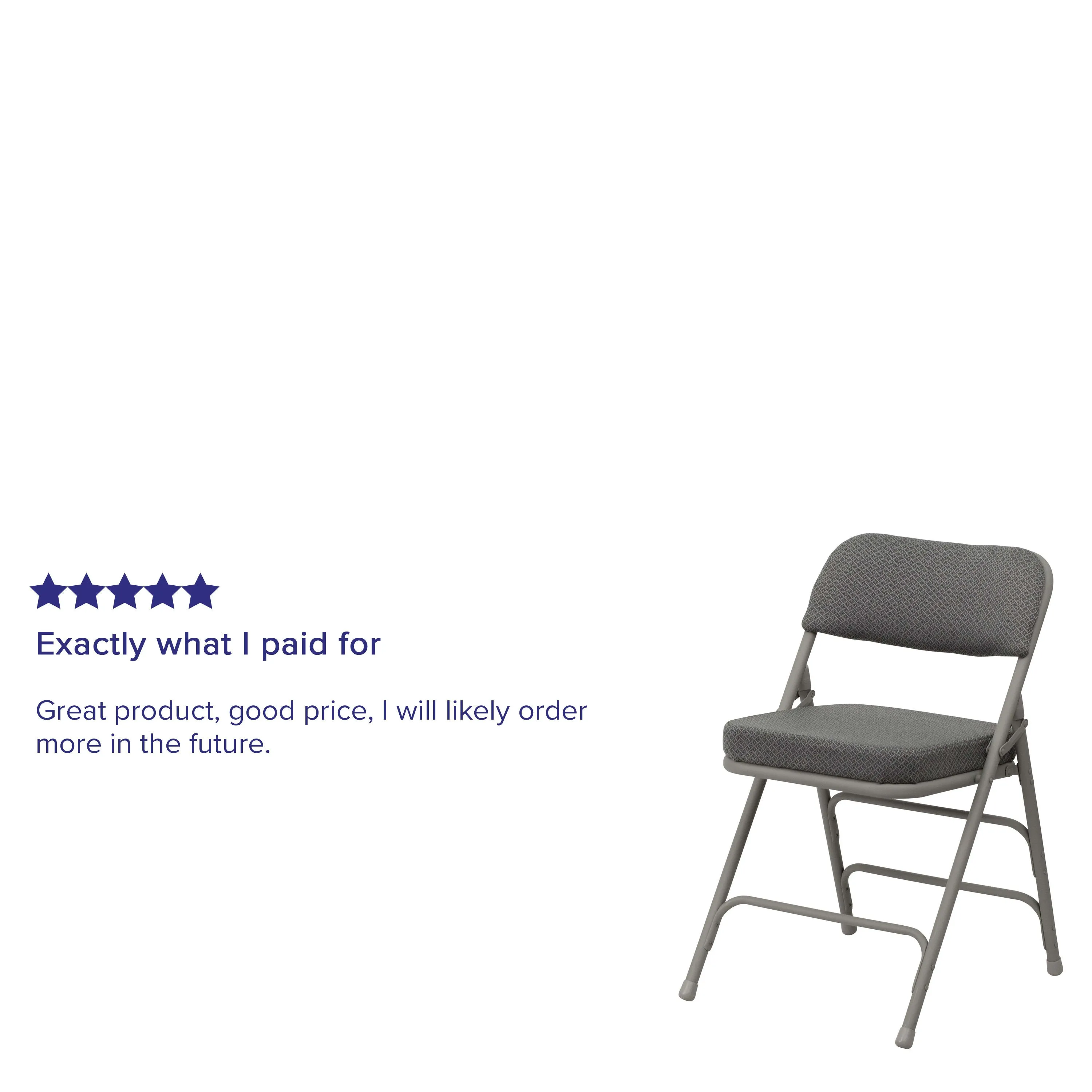 HERCULES Series 18.5"W Premium Curved Triple Braced & Double Hinged Fabric Upholstered Metal Folding Chair