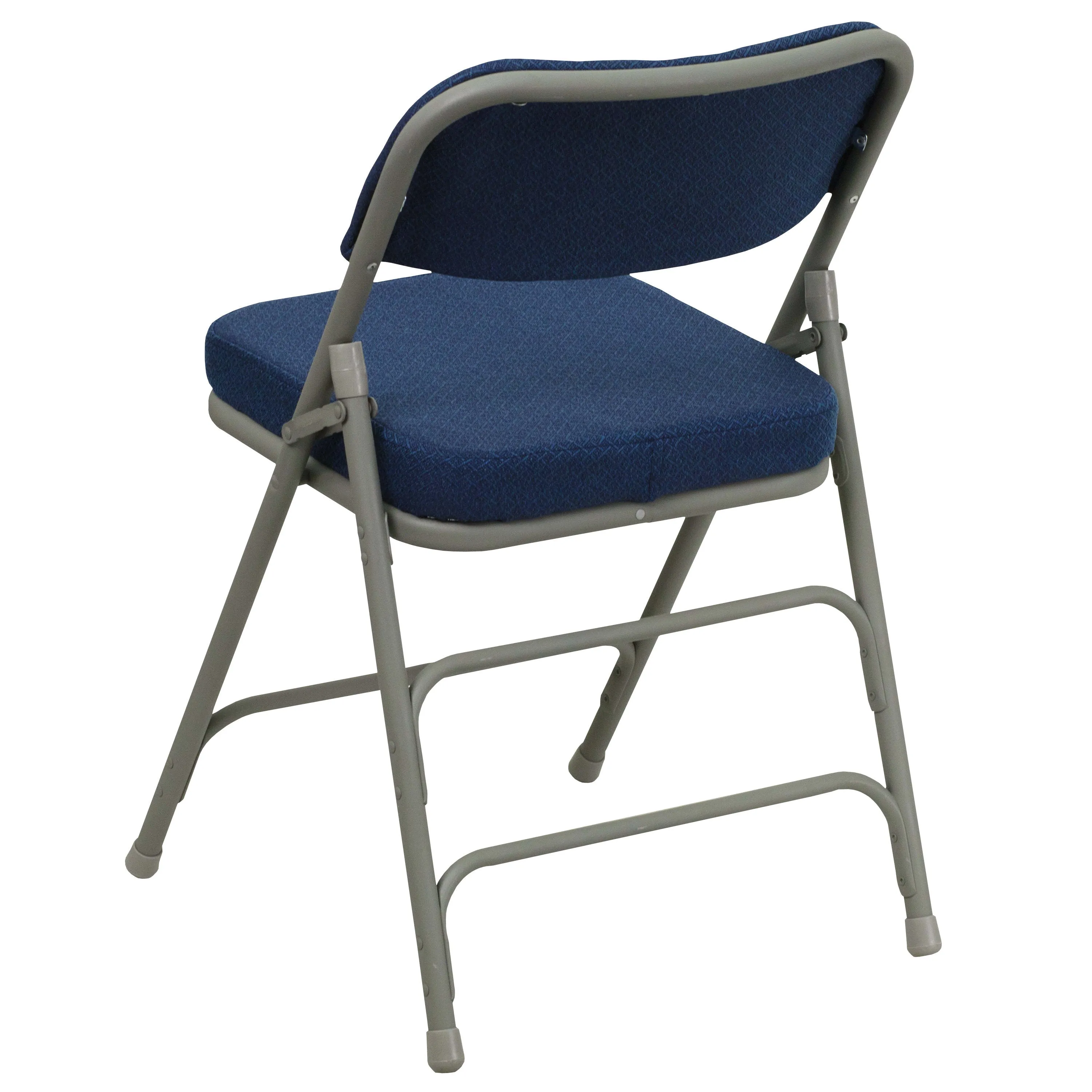 HERCULES Series 18.5"W Premium Curved Triple Braced & Double Hinged Fabric Upholstered Metal Folding Chair
