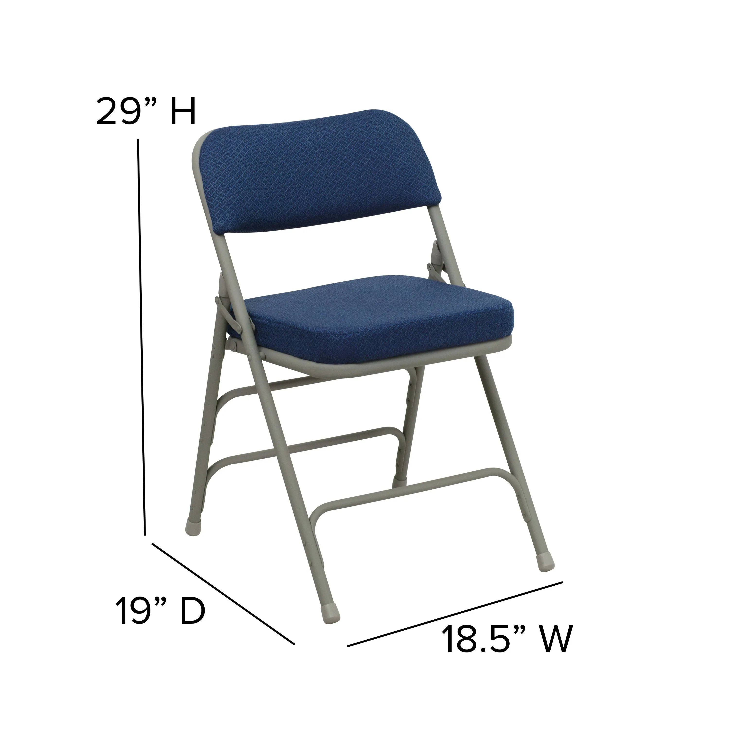 HERCULES Series 18.5"W Premium Curved Triple Braced & Double Hinged Fabric Upholstered Metal Folding Chair