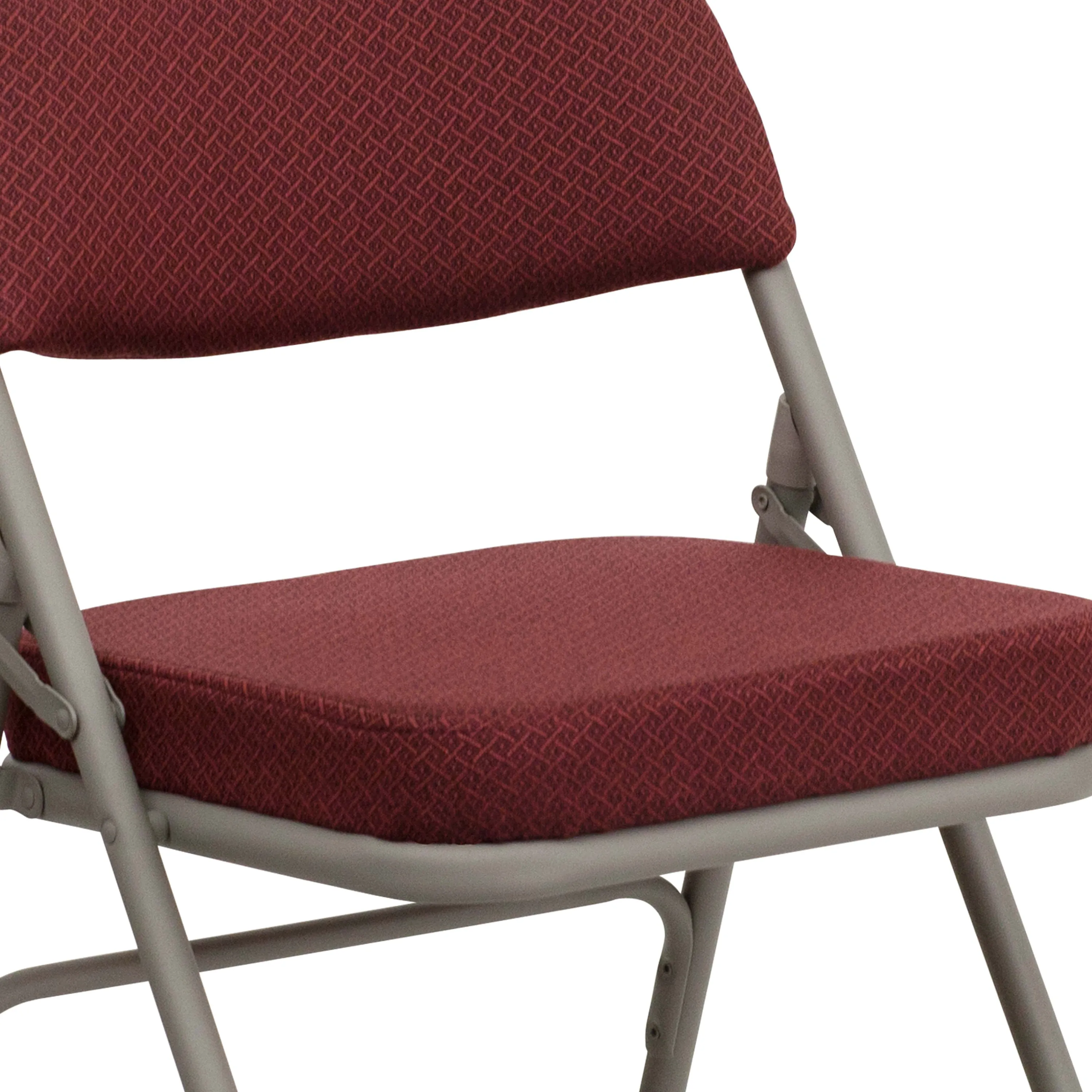 HERCULES Series 18.5"W Premium Curved Triple Braced & Double Hinged Fabric Upholstered Metal Folding Chair