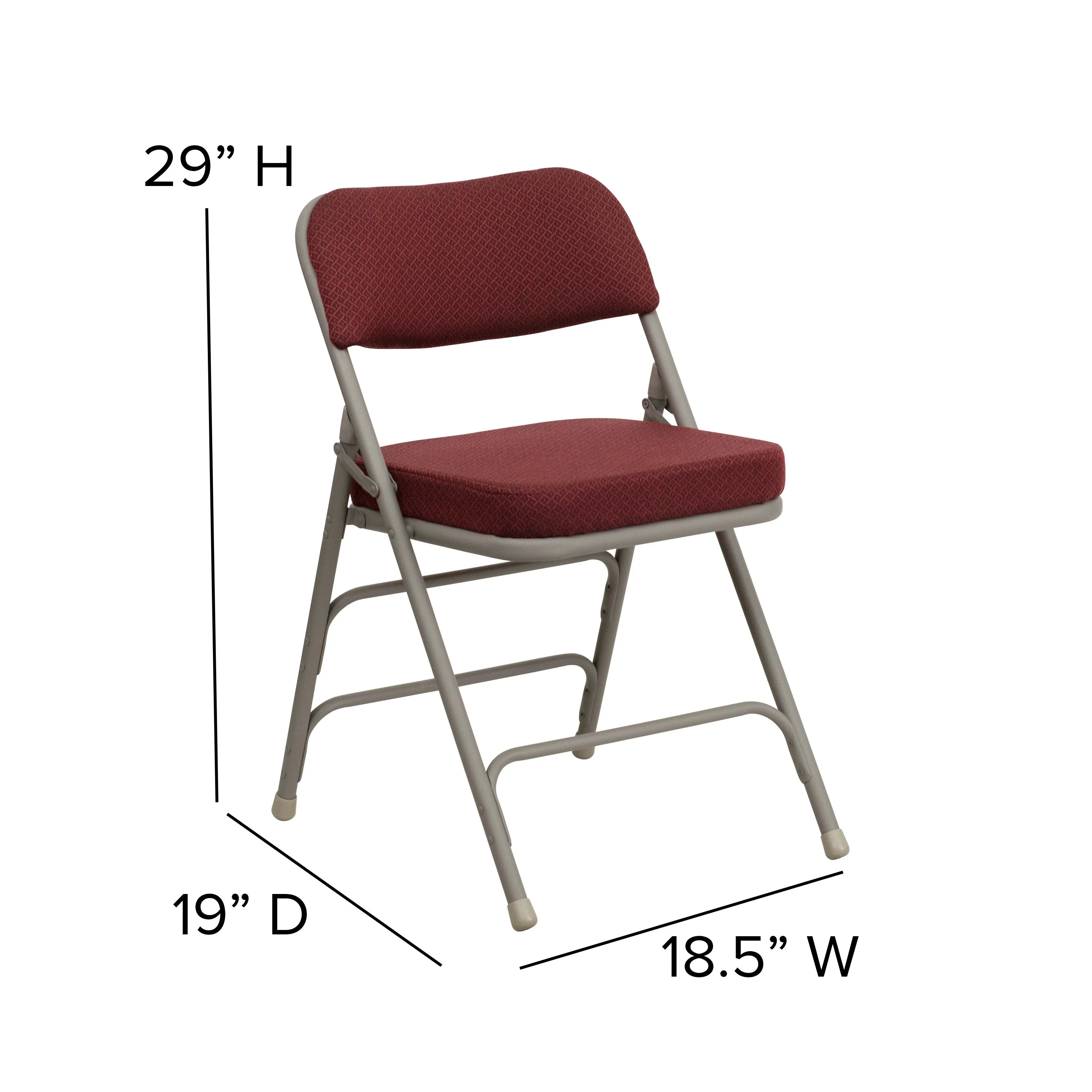 HERCULES Series 18.5"W Premium Curved Triple Braced & Double Hinged Fabric Upholstered Metal Folding Chair