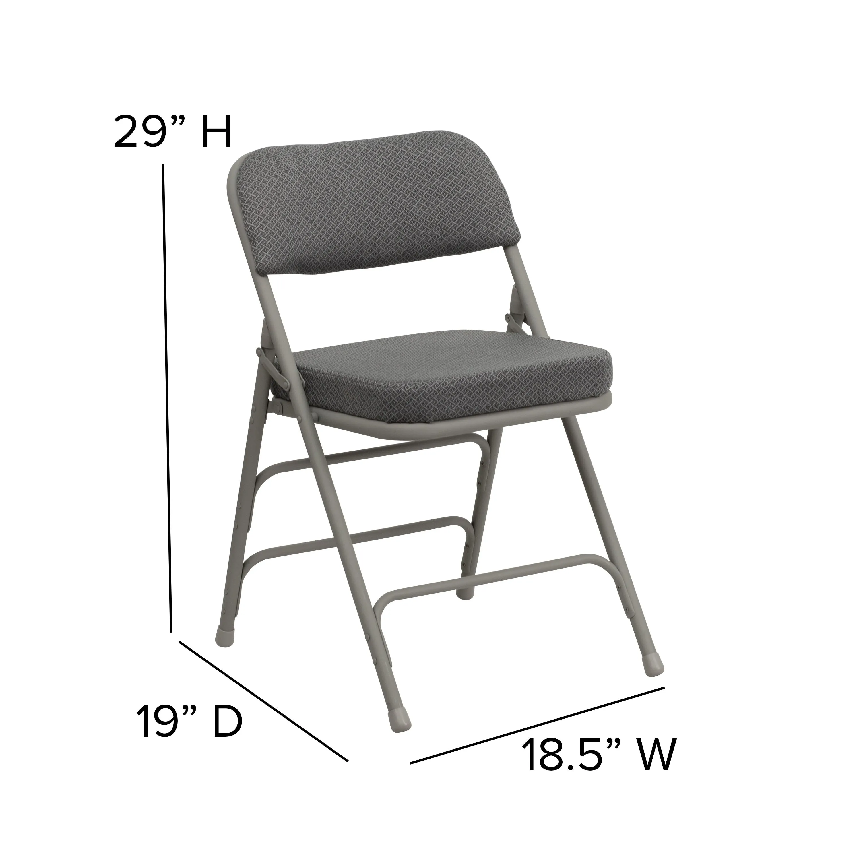 HERCULES Series 18.5"W Premium Curved Triple Braced & Double Hinged Fabric Upholstered Metal Folding Chair