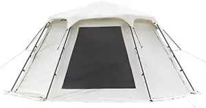 Hexagonal Outdoor Camping Tent with Spliceable Front Extension, 4-Season Large Family Glamping Tents with Sun Shelter Porch for Party, Hunting, Hiking (White Single Tent)