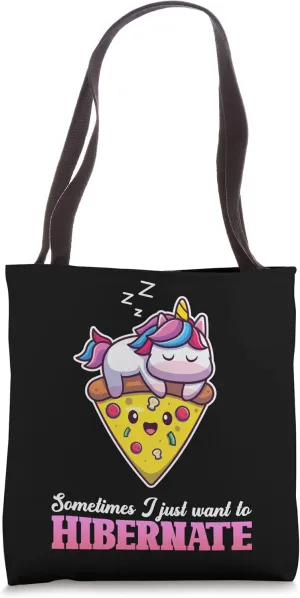 Hibernation I Want To Hibernate Funny Unicorn Nap Sleeping Tote Bag