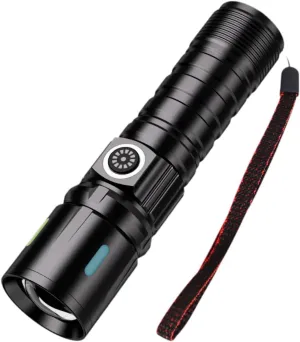 High Power Torch Strong Light Hand Lantern Easy to Carry IPX45 Waterproof Zoom Lens Hand Electric Lamp for Backpacking Travel