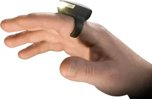 High Tech Wearable LED Flashlight - Rechargeable Fingerlight - Bright - 3 Light Modes - IPX7 Weather Resistant - USB-C Charging - Custom Fit Ring - Long Lasting Battery - Black