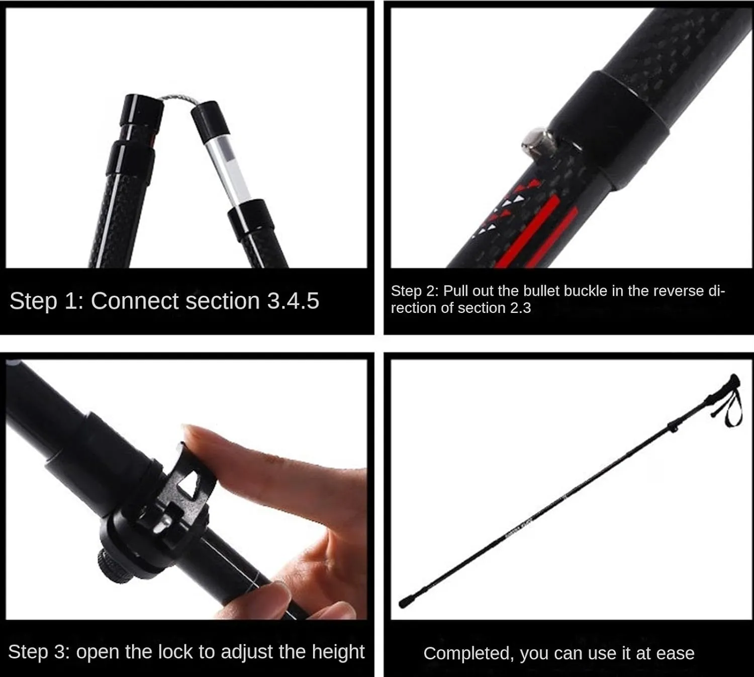 Hiking Trekking Poles Ultralight Telescopic Carbon Fiber Trekking Poles for Hiking Camping Backpacking Hiking Sticks for Trekking