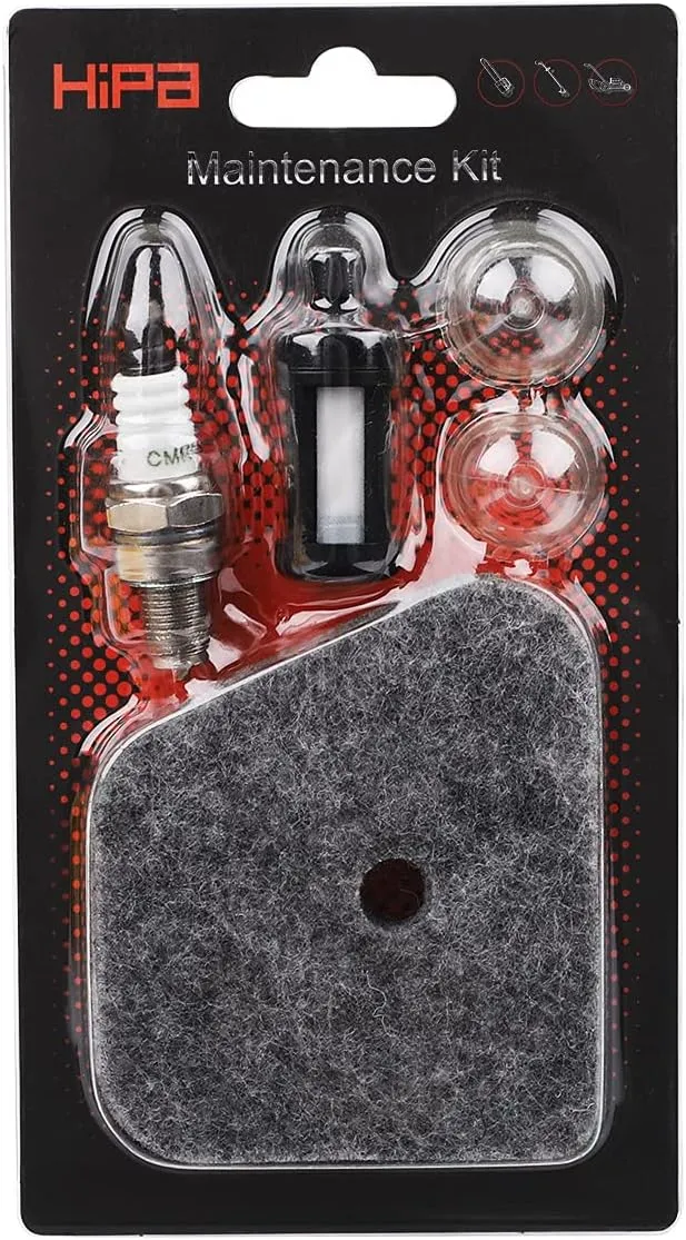 Hipa FS90R FS90 Air Filter Tune Up Kit for Stihl 4180 120 1800 FS110R FS130R HT101 FS110 FS130 FS100 FS90R FS110RX FS110X String Trimmer Weedeater Parts Spark Plug Fuel Filter Primer Bulb