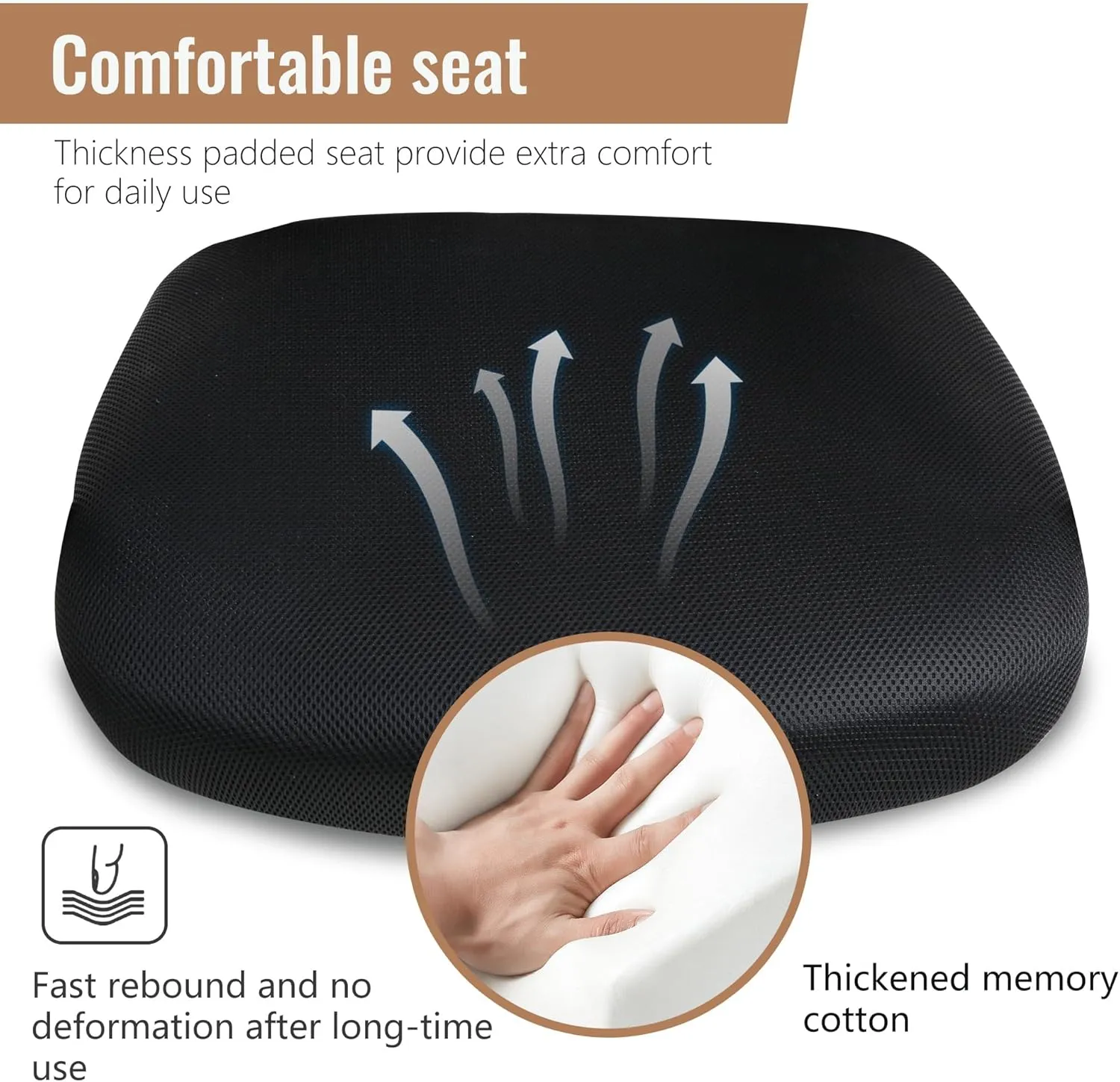 Home Office Chair Mid Back PC Swivel Lumbar Support Adjustable Desk Task Computer Ergonomic Comfortable Mesh Chair with Armrest (Black)