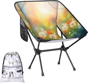 Honeybaby Folding Camping Chair Dandelions Flowers Camping Chairs Lightweight Portable Chair Outdoor Foldable Chairs for Camping Travel Picnic Beach Hiking