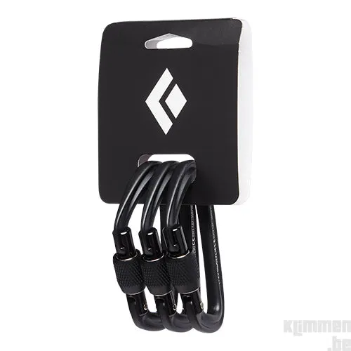 HotForge Screwgate - black, locking carabiner - 3-pack