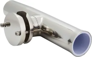 Huang-made Marine Boat Stainless Steel Rail Mount Rod Holder, Tournament Style Clamp on Fishing Rod Holder for Rails 1-1/4" to 2"