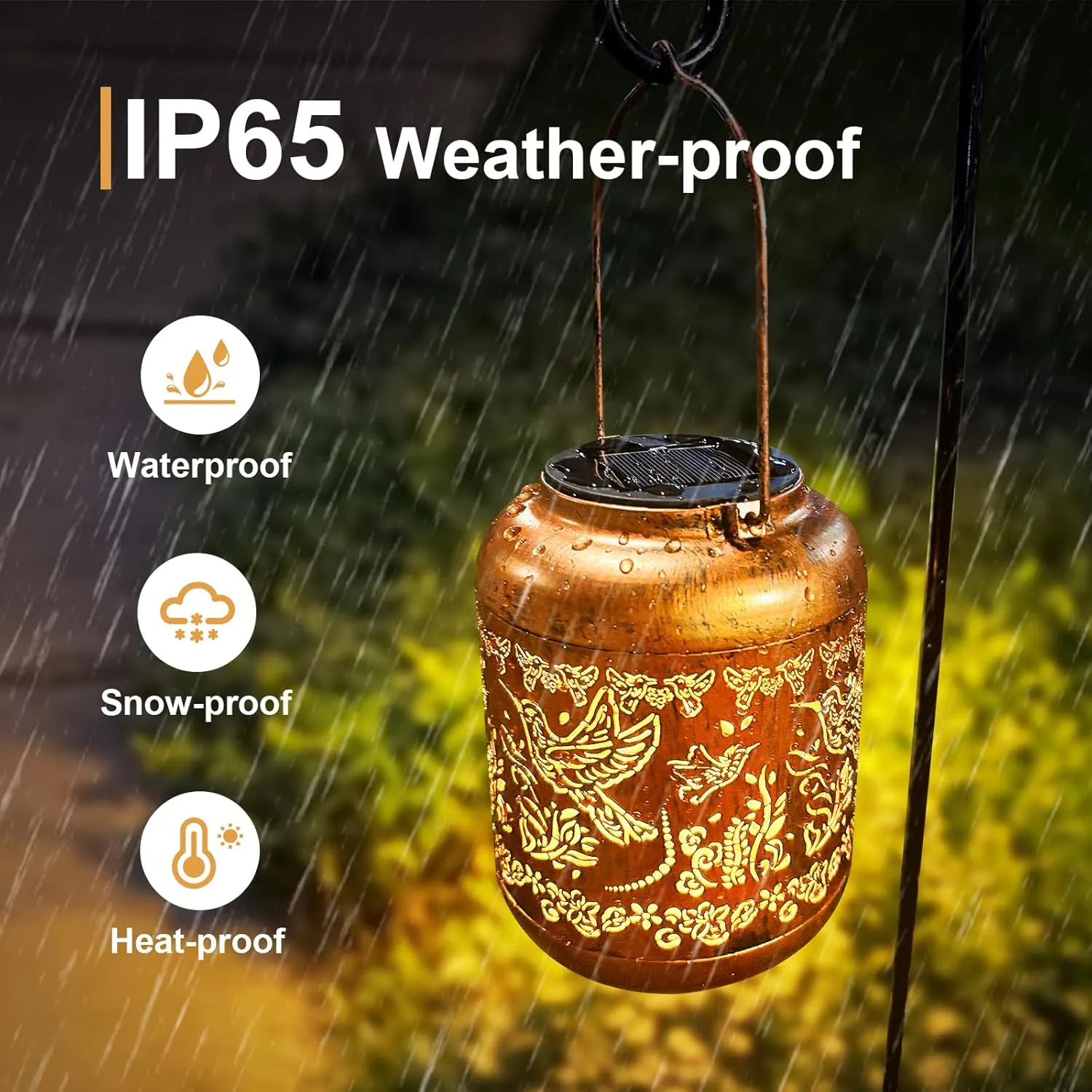 Hummingbird Birthday Retirement Anniversary Gifts for for Women Mom Grandma, Solar Lanterns Lights Outdoor Hanging Waterproof Garden Decor Decoration Outside for Yard, Patio,Pathway Landscape