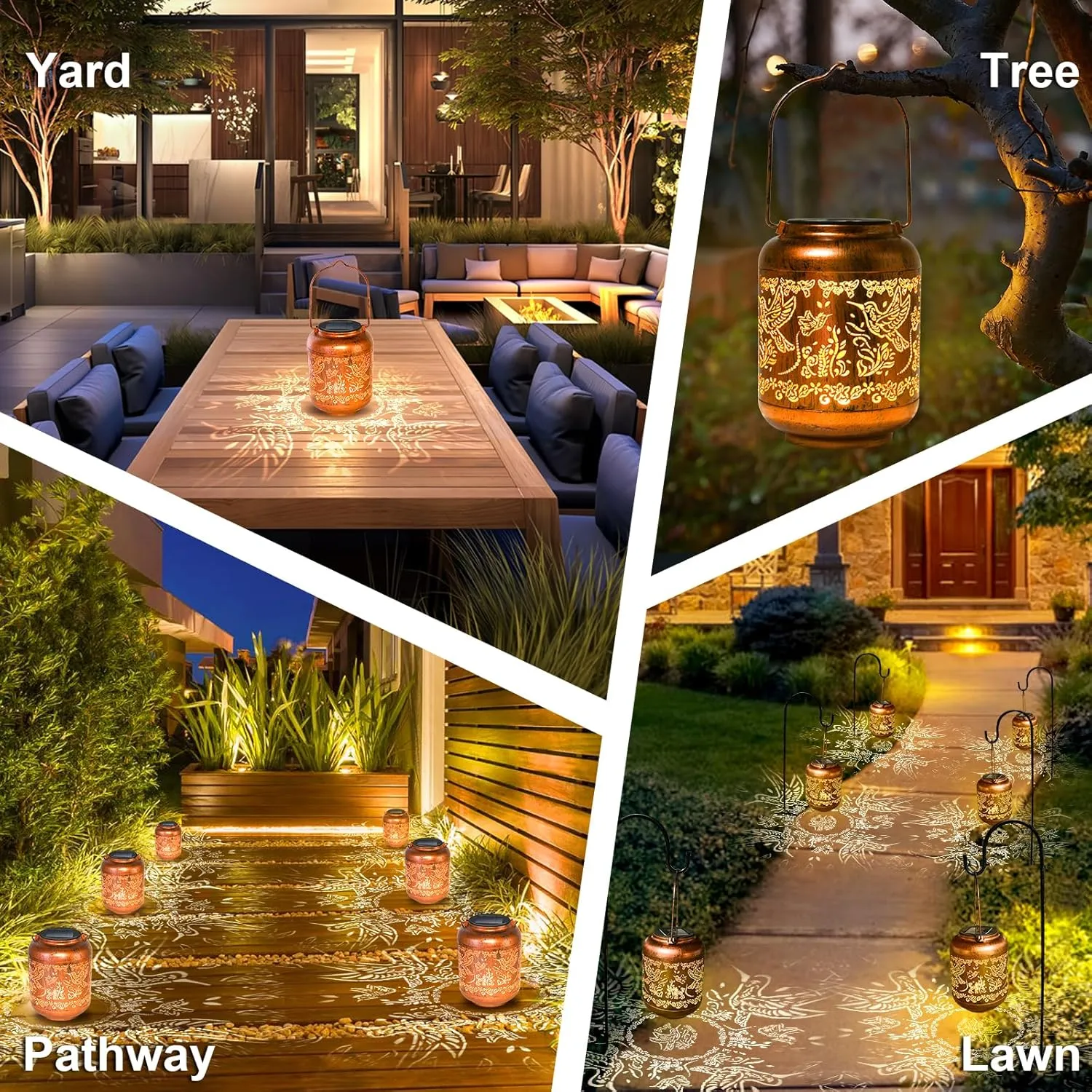 Hummingbird Birthday Retirement Anniversary Gifts for for Women Mom Grandma, Solar Lanterns Lights Outdoor Hanging Waterproof Garden Decor Decoration Outside for Yard, Patio,Pathway Landscape
