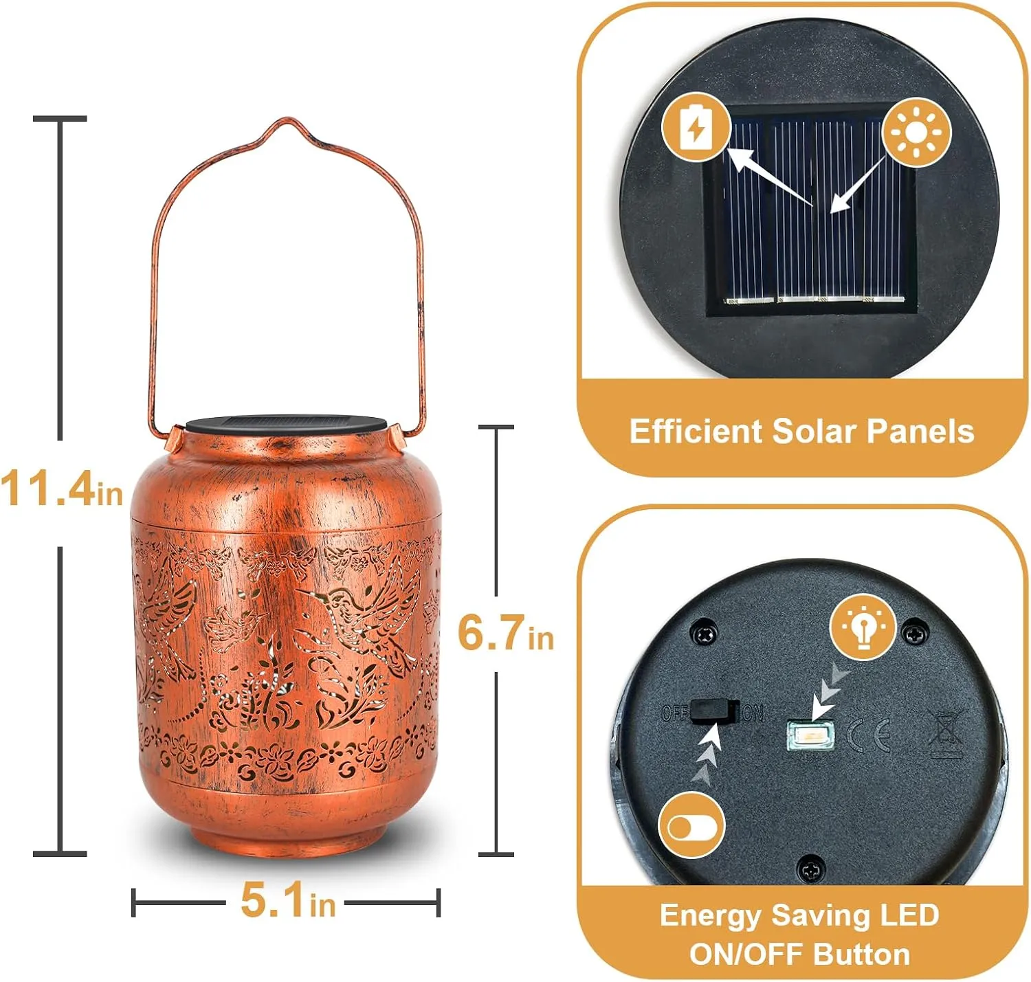 Hummingbird Birthday Retirement Anniversary Gifts for for Women Mom Grandma, Solar Lanterns Lights Outdoor Hanging Waterproof Garden Decor Decoration Outside for Yard, Patio,Pathway Landscape