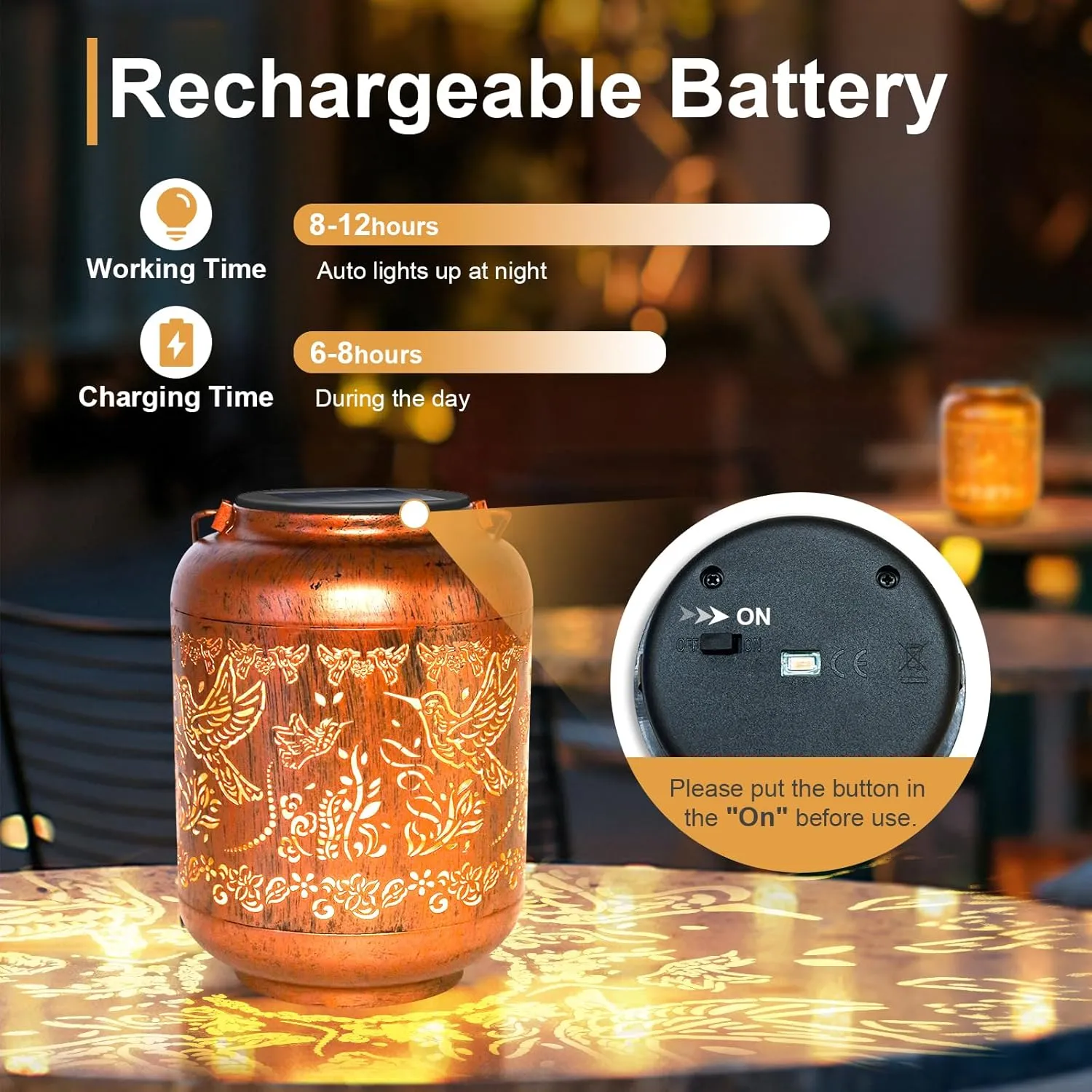 Hummingbird Birthday Retirement Anniversary Gifts for for Women Mom Grandma, Solar Lanterns Lights Outdoor Hanging Waterproof Garden Decor Decoration Outside for Yard, Patio,Pathway Landscape