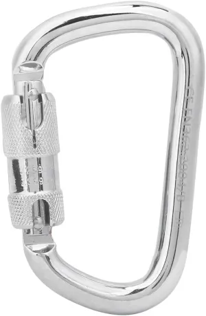HUONIU 40Cr Steel D Carabiner with Automatic Lock, Hiking Safety Hook for Mountaineering and Aerial Work