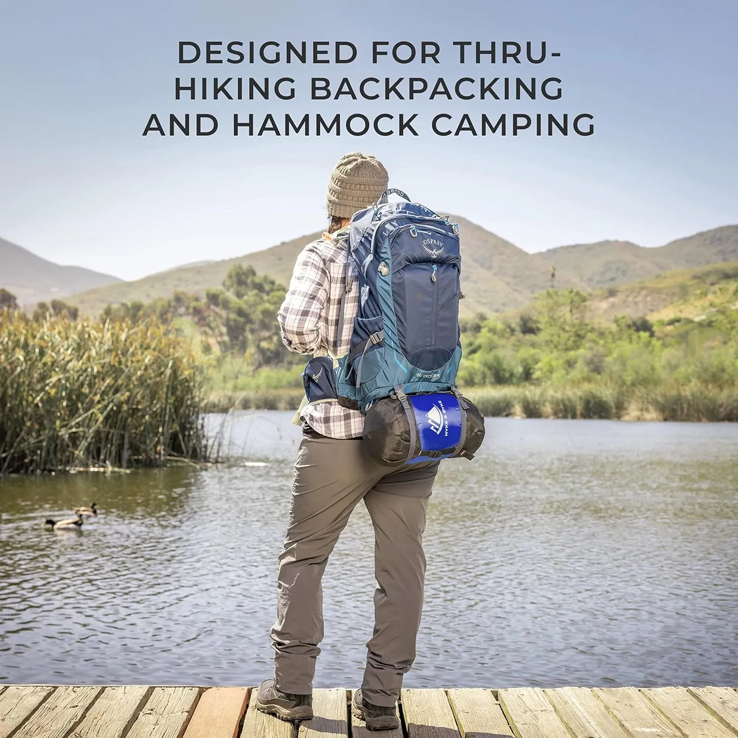 Hyke & Byke Antero 0 F Hiking & Camping Hammock Sleeping Bag - 4 Season, 800FP Goose Down Sleeping Bag - Ultralight