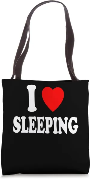 I Heart (Love) Sleeping Restless Lethargic Lazy Funny Tired Tote Bag