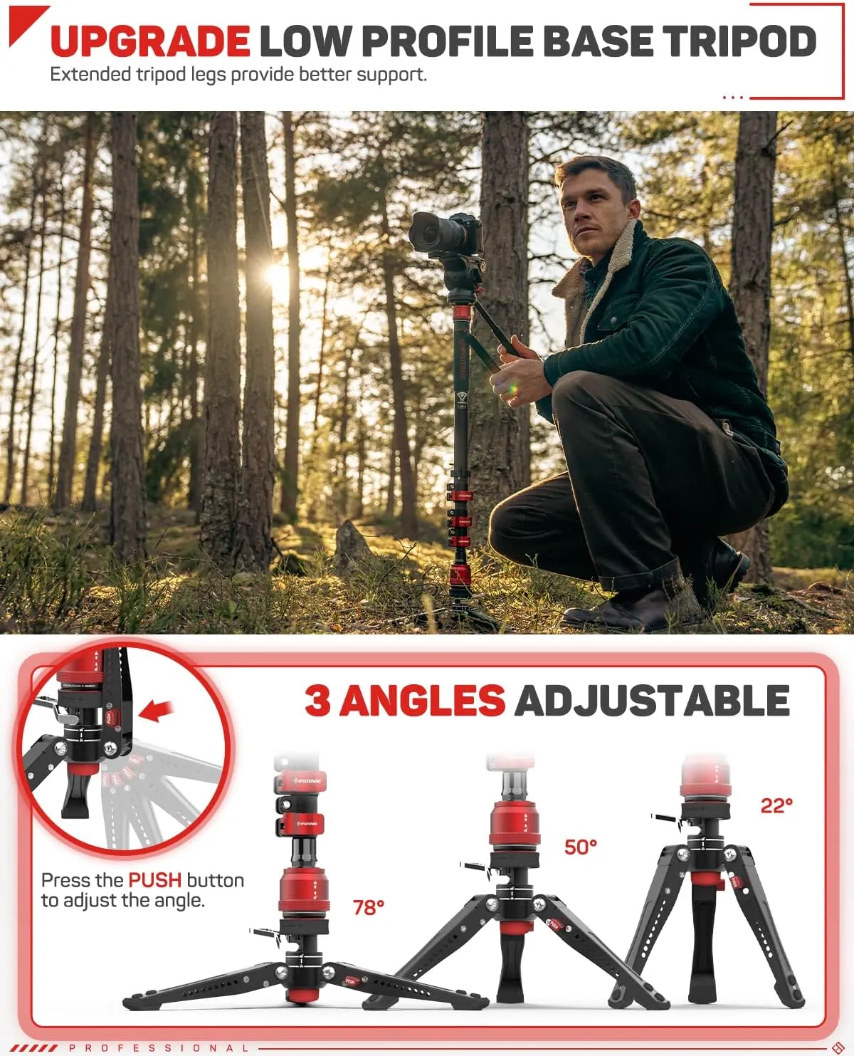 IFOOTAGE 71" Monopod with Fluid Head, Monopod for Cameras with Video Head, Carbon Fiber Vamera Monopod with Fluid Head, Outdoor Photography Set, Monopod with Video Head, Cobra 3 C180F-P & Komodo K5S