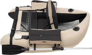 Inflatable Boat, Inflatable Fishing Boat, Portable Boat Raft Kayak with Accessories Pole Holders Cushions Grab Line Outdoor Fishing Boat for Adults, Kids Outdoor Fishing Boat (Khaki)
