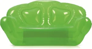 Inflatable Sofa Seat Double Blow-up Chair Patio Portable Air Sofa Camping Outdoor Beach Room Hiking Picnic Music Festival Furniture Living Room Lazy Recliner Bed Lunch Break Folding (Green)