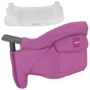 Inglesina Fast Table Chair - Fuchsia   Fast Dining Tray - Portable High Chair for Baby & Toddlers, Infant 6-36 Months - Fits Tables 0.8'' to 3.5'' - Collapsible and Compact Design - Carry Bag Included