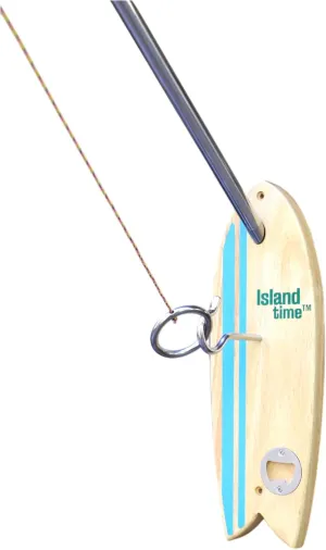 Island Time Ring Toss Game for Adults & Kids - Bottle Opener PRO Edition - Hook and Ring Game for Indoor & Outdoor Use - Light Weight Solid Acadia Wood Backboard with String and Hooks - Easy Set Up