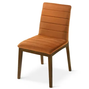 Isley Burnt Orange Velvet Dining Chair Set of 2