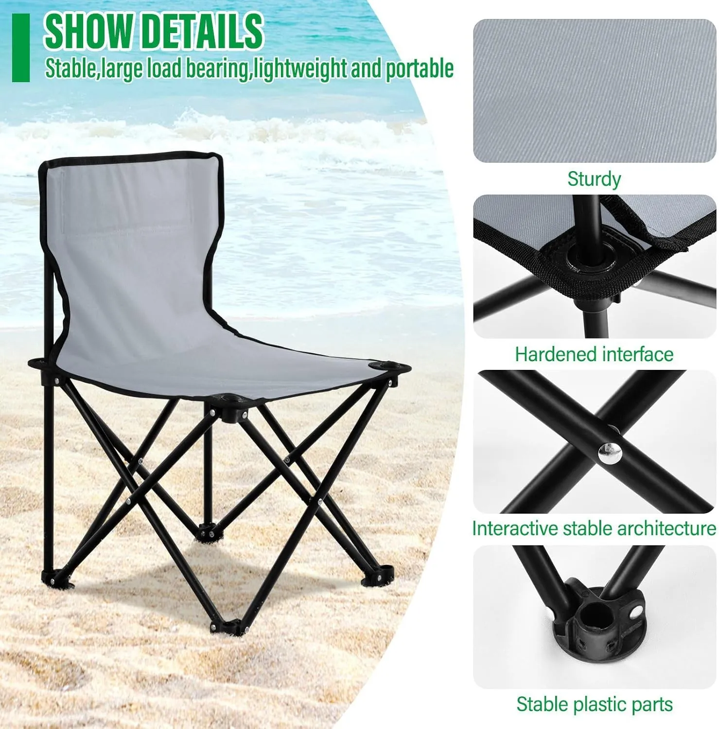 J JOYSAY Raccoon Back Gradient Portable Camping Chair Lightweight Outdoor Folding Chair for Adults Lawn Chair for Outside Camping Travel Hiking Beach Sports