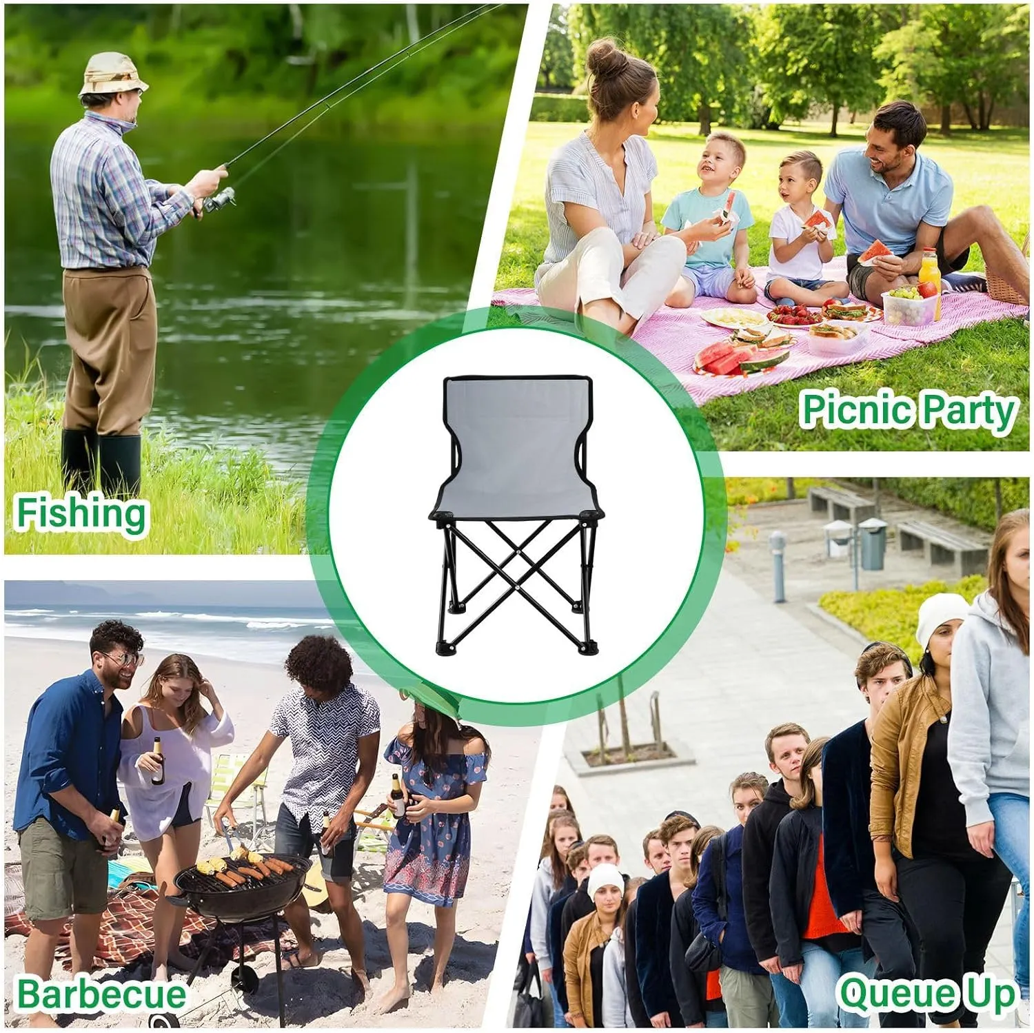 J JOYSAY Raccoon Back Gradient Portable Camping Chair Lightweight Outdoor Folding Chair for Adults Lawn Chair for Outside Camping Travel Hiking Beach Sports