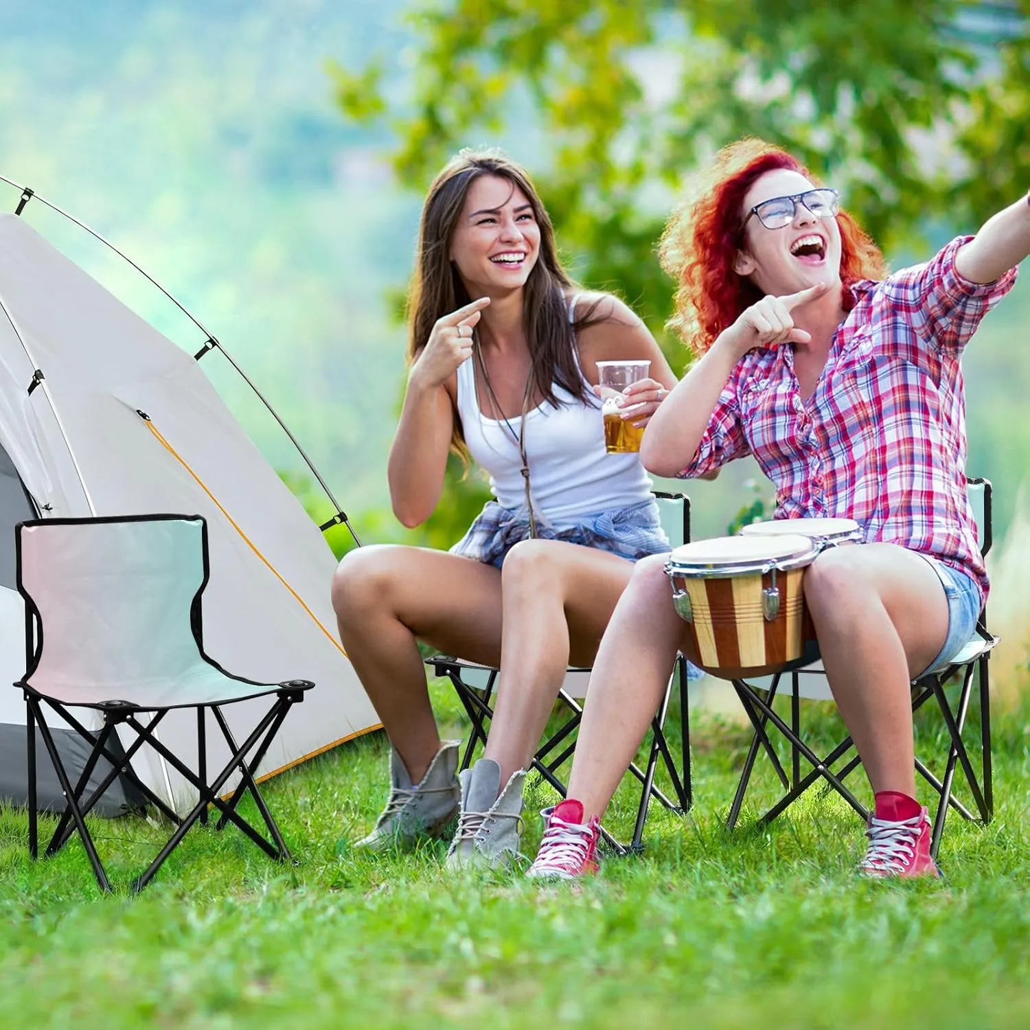 J JOYSAY Rare Wind Gradient Portable Camping Chair Lightweight Outdoor Folding Chair for Adults Lawn Chair for Outside Camping Travel Beach Sports Hiking