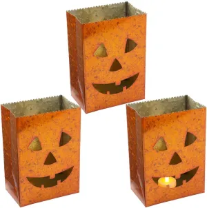 Jack-O’-Lantern Tabletop Luminary Halloween Decorations, 3 Pieces