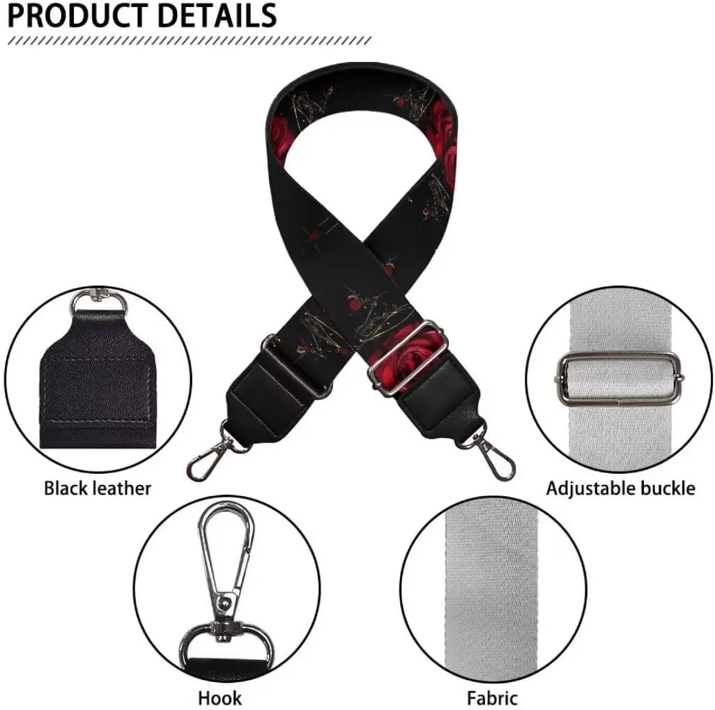 Jeiento Adjustable Crossbody Purse Strap Replacement Shoulder Crossbody Strap Guitar Straps Bag Strap with Carabiner Silver