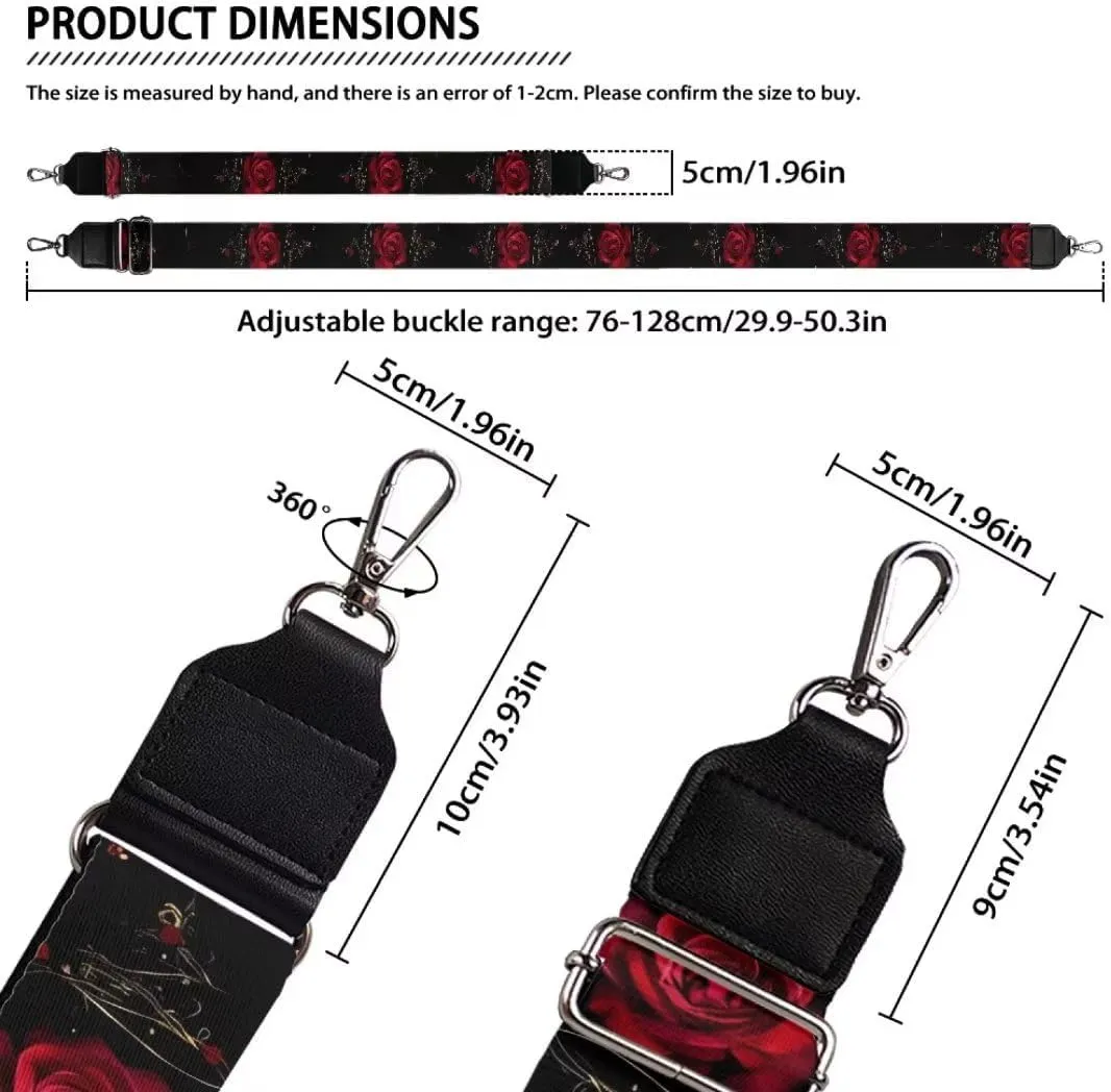 Jeiento Adjustable Crossbody Purse Strap Replacement Shoulder Crossbody Strap Guitar Straps Bag Strap with Carabiner Silver