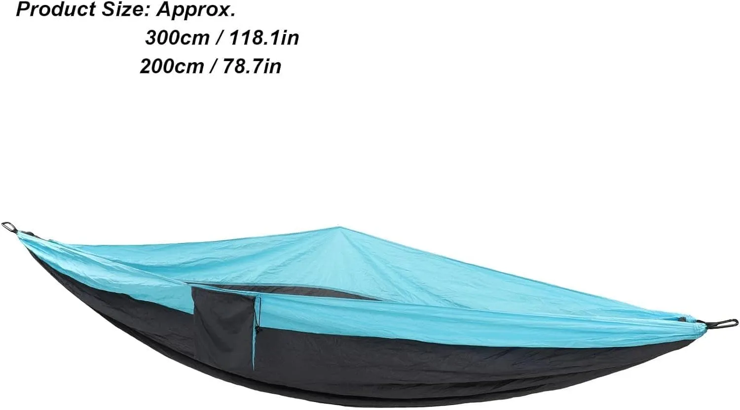 JEOZBM Camping Hammock, Double Portable Lightweight Camping Swing, Tree Straps Swing Hammock Bed for Outdoor Backpacking Backyard Hiking(300-sky Blue Dark Grey)